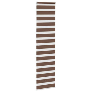 vidaXL Zebra Blind Brown 55x200 cm Fabric Width 50.9 cm Polyester