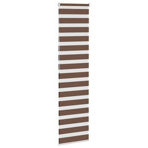 vidaXL Zebra Blind Brown 65x200 cm Fabric Width 60.9 cm Polyester