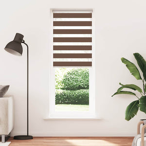 vidaXL Zebra Blind Brown 70x200 cm Fabric Width 65.9 cm Polyester