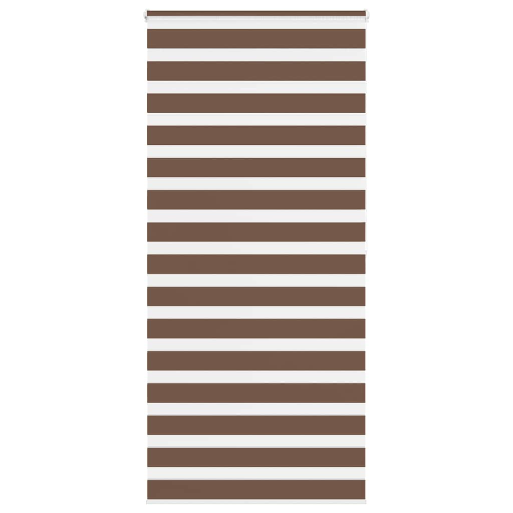 vidaXL Zebra Blind Brown 105x200 cm Fabric Width 100.9 cm Polyester