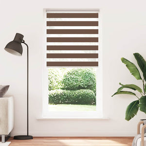 vidaXL Zebra Blind Brown 105x200 cm Fabric Width 100.9 cm Polyester