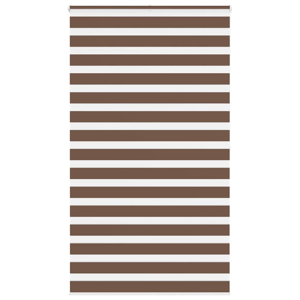 vidaXL Zebra Blind Brown 120x200 cm Fabric Width 115.9 cm Polyester