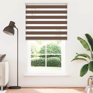 vidaXL Zebra Blind Brown 120x200 cm Fabric Width 115.9 cm Polyester