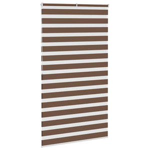 vidaXL Zebra Blind Brown 120x200 cm Fabric Width 115.9 cm Polyester