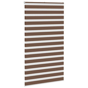 vidaXL Zebra Blind Brown 125x200 cm Fabric Width 120.9 cm Polyester