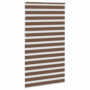 vidaXL Zebra Blind Brown 130x200 cm Fabric Width 125.9 cm Polyester