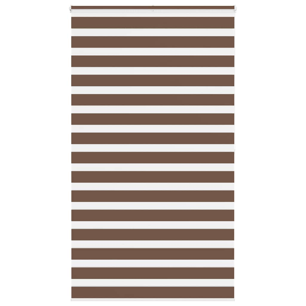 vidaXL Zebra Blind Brown 135x200 cm Fabric Width 130.9 cm Polyester