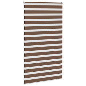 vidaXL Zebra Blind Brown 135x200 cm Fabric Width 130.9 cm Polyester