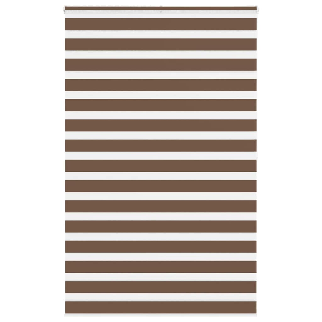 vidaXL Zebra Blind Brown 140x200 cm Fabric Width 135.9 cm Polyester