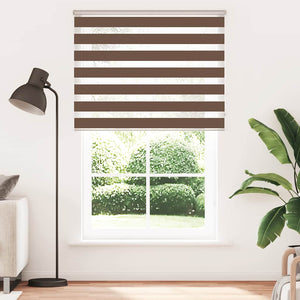 vidaXL Zebra Blind Brown 140x200 cm Fabric Width 135.9 cm Polyester