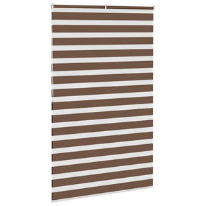 vidaXL Zebra Blind Brown 140x200 cm Fabric Width 135.9 cm Polyester