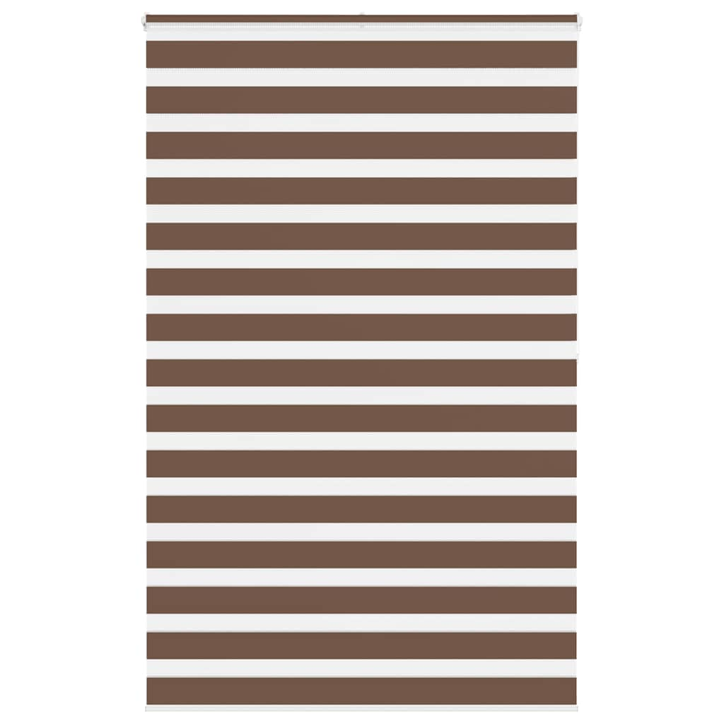 vidaXL Zebra Blind Brown 145x200 cm Fabric Width 140.9 cm Polyester