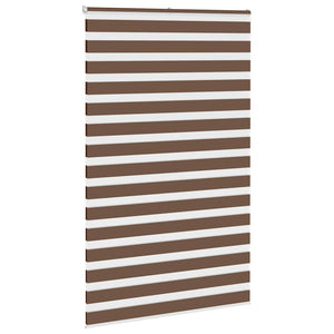 vidaXL Zebra Blind Brown 145x200 cm Fabric Width 140.9 cm Polyester