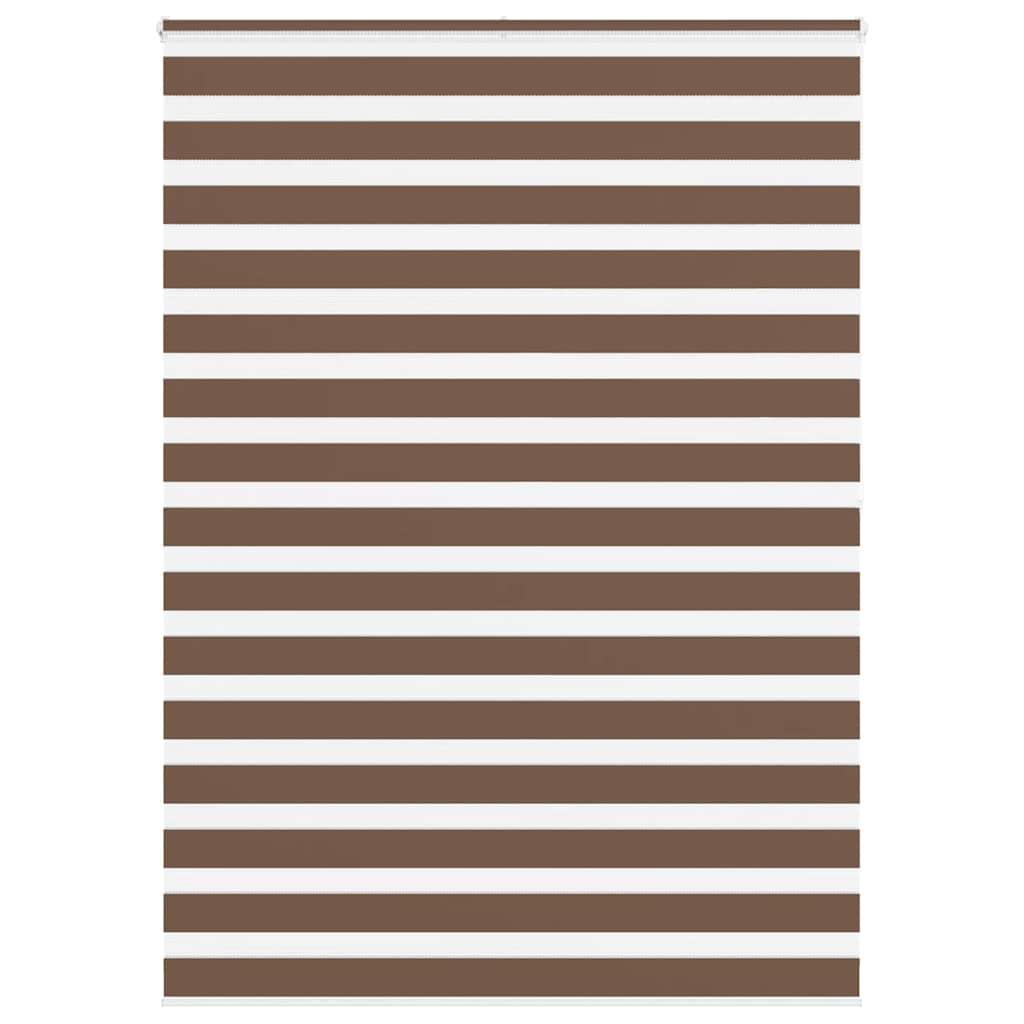 vidaXL Zebra Blind Brown 165x200 cm Fabric Width 160.9 cm Polyester