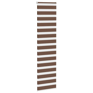 vidaXL Zebra Blind Brown 55x230 cm Fabric Width 50.9 cm Polyester