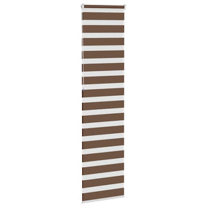 vidaXL Zebra Blind Brown 60x230 cm Fabric Width 55.9 cm Polyester