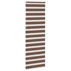 vidaXL Zebra Blind Brown 70x230 cm Fabric Width 65.9 cm Polyester