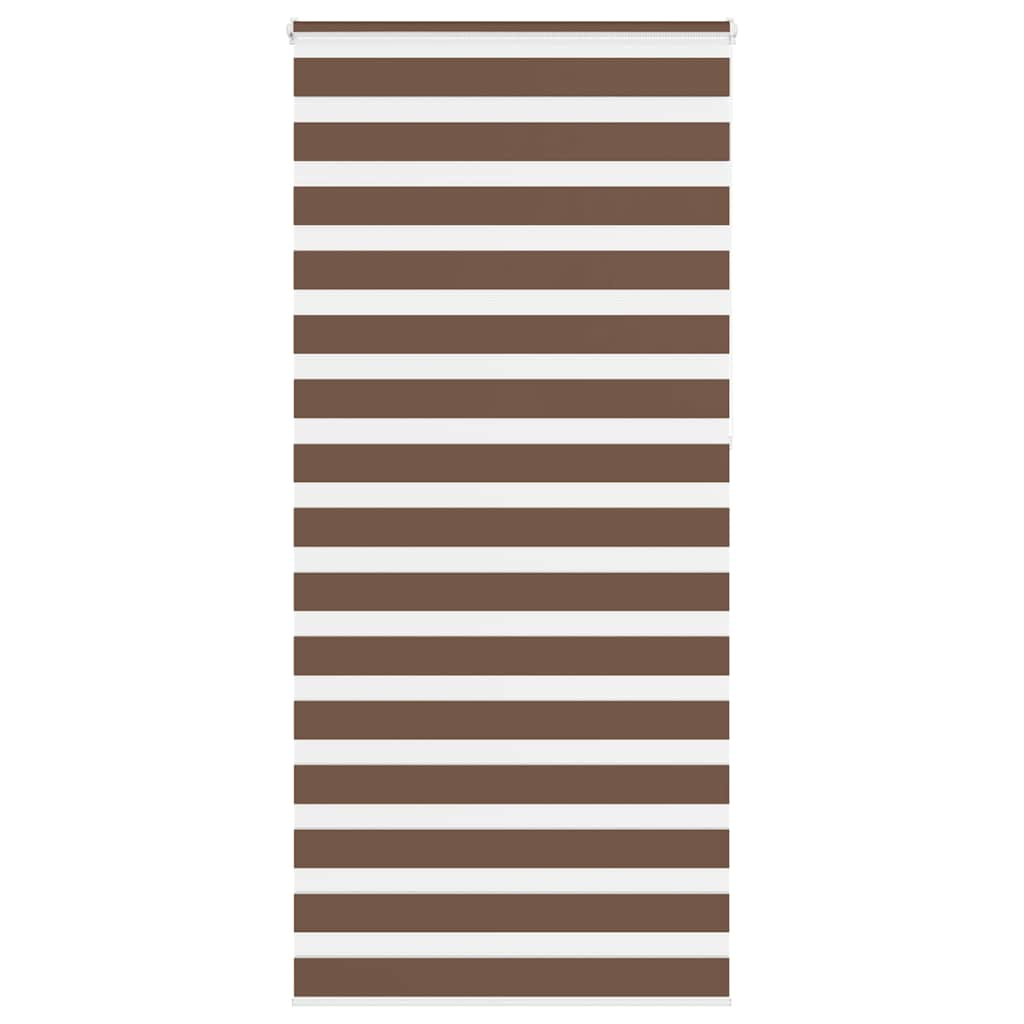 vidaXL Zebra Blind Brown 100x230 cm Fabric Width 95.9 cm Polyester