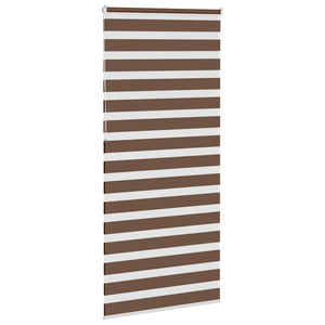 vidaXL Zebra Blind Brown 115x230 cm Fabric Width 110.9 cm Polyester