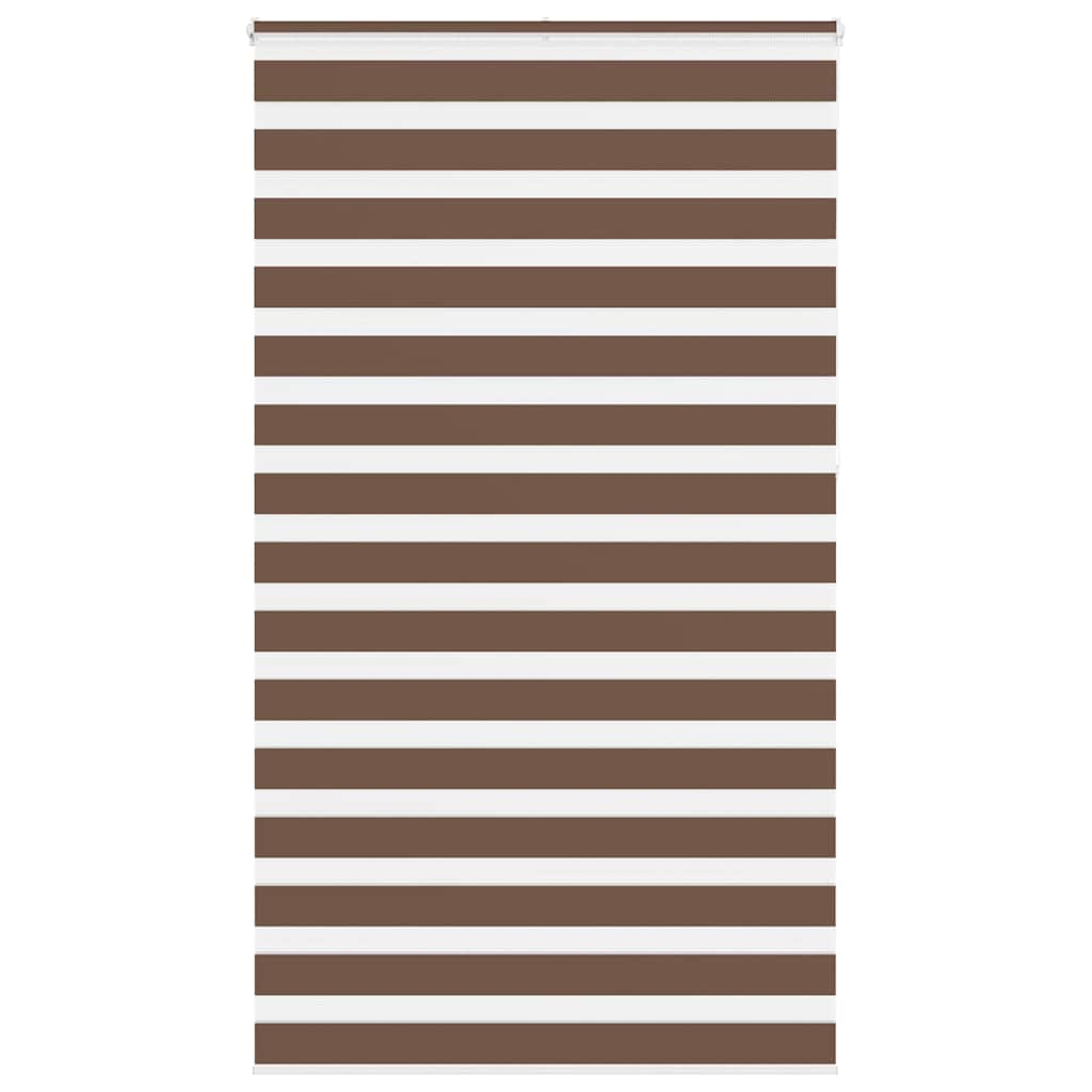 vidaXL Zebra Blind Brown 135x230 cm Fabric Width 130.9 cm Polyester