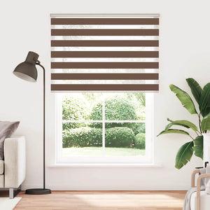 vidaXL Zebra Blind Brown 155x230 cm Fabric Width 150.9 cm Polyester