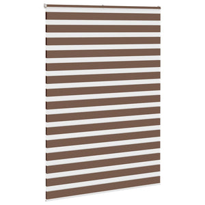 vidaXL Zebra Blind Brown 155x230 cm Fabric Width 150.9 cm Polyester