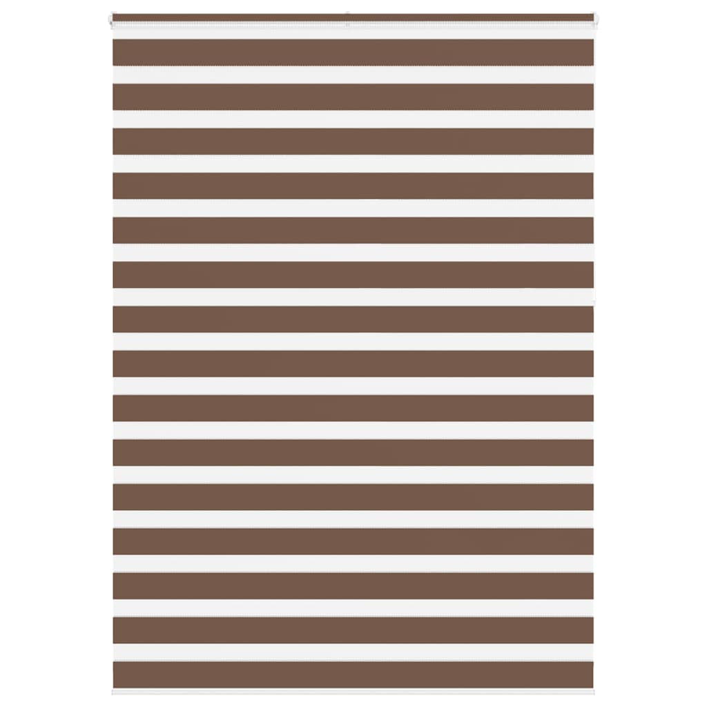 vidaXL Zebra Blind Brown 160x230 cm Fabric Width 155.9 cm Polyester