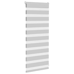 vidaXL Zebra Blind Light Grey 55x100 cm Fabric Width 50.9 cm Polyester