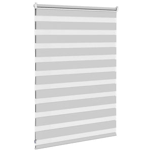 vidaXL Zebra Blind Light Grey 100x100 cm Fabric Width 95.9 cm Polyester