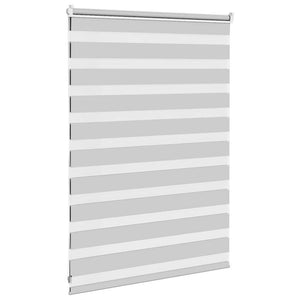 vidaXL Zebra Blind Light Grey 105x100 cm Fabric Width 100.9 cm Polyester