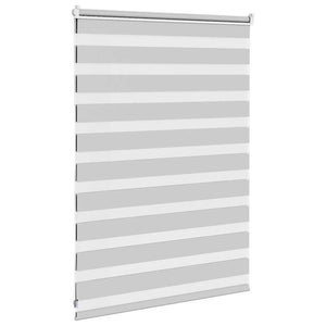 vidaXL Zebra Blind Light Grey 110x100 cm Fabric Width 105.9 cm Polyester