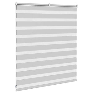 vidaXL Zebra Blind Light Grey 120x100 cm Fabric Width 115.9 cm Polyester