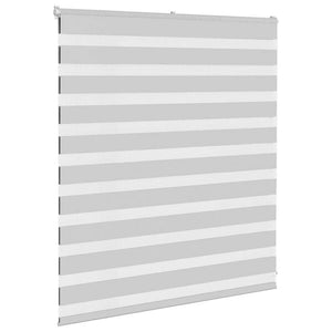 vidaXL Zebra Blind Light Grey 125x100 cm Fabric Width 120.9 cm Polyester