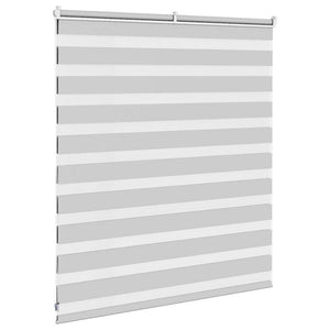 vidaXL Zebra Blind Light Grey 125x100 cm Fabric Width 120.9 cm Polyester