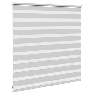 vidaXL Zebra Blind Light Grey 140x100 cm Fabric Width 135.9 cm Polyester