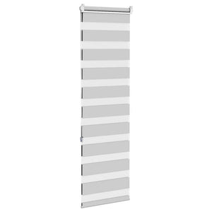 vidaXL Zebra Blind Light Grey 40x150 cm Fabric Width 35.9 cm Polyester