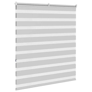 vidaXL Zebra Blind Light Grey 125x150 cm Fabric Width 120.9 cm Polyester