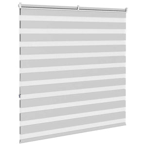 vidaXL Zebra Blind Light Grey 145x150 cm Fabric Width 140.9 cm Polyester