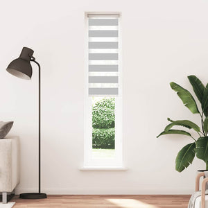 vidaXL Zebra Blind Light Grey 50x200 cm Fabric Width 45.9 cm Polyester