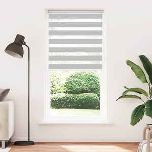 vidaXL Zebra Blind Light Grey 95x200 cm Fabric Width 90.9 cm Polyester