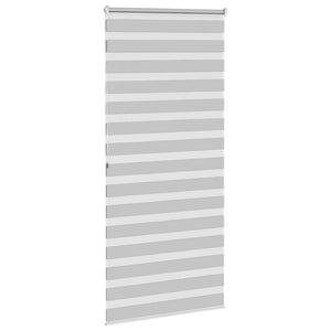 vidaXL Zebra Blind Light Grey 95x200 cm Fabric Width 90.9 cm Polyester