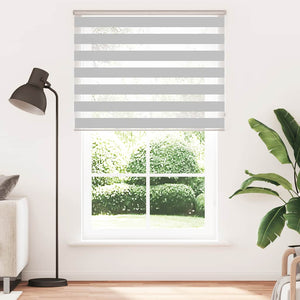 vidaXL Zebra Blind Light Grey 140x200 cm Fabric Width 135.9 cm Polyester