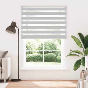 vidaXL Zebra Blind Light Grey 155x200 cm Fabric Width 150.9 cm Polyester