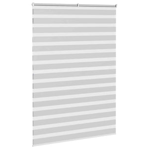 vidaXL Zebra Blind Light Grey 155x200 cm Fabric Width 150.9 cm Polyester