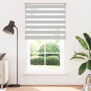 vidaXL Zebra Blind Light Grey 120x230 cm Fabric Width 115.9 cm Polyester