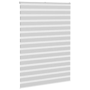 vidaXL Zebra Blind Light Grey 155x230 cm Fabric Width 150.9 cm Polyester