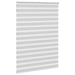 vidaXL Zebra Blind Light Grey 155x230 cm Fabric Width 150.9 cm Polyester