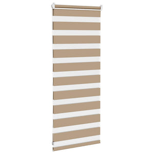 vidaXL Zebra Blind Sand Brown 60x100 cm Fabric Width 55.9 cm Polyester