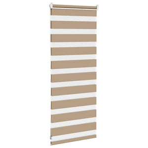 vidaXL Zebra Blind Sand Brown 65x100 cm Fabric Width 60.9 cm Polyester