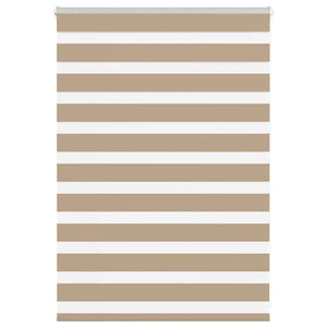 vidaXL Zebra Blind Sand Brown 95x100 cm Fabric Width 90.9 cm Polyester